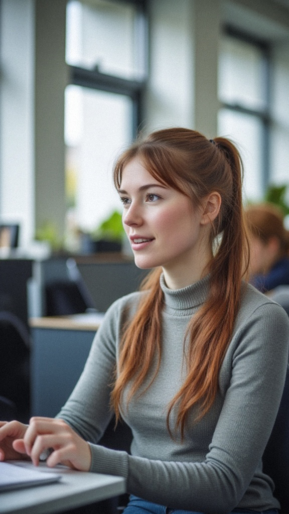 A young woman studying AAT Accountancy at McArthurMorgan